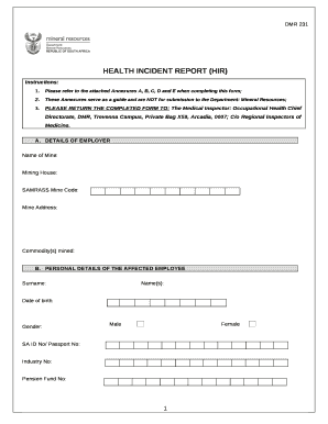 HEALTH INCIDENT REPORT (HIR)