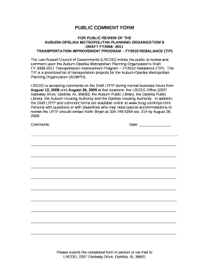 AUBURN-OPELIKA METROPOLITAN PLANNING ORGANIZATIONS