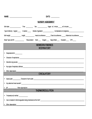 NURSERY ASSESSMENT