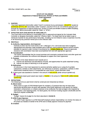 DPW File # GRANT-WETL-xxxx-20xxCMS #