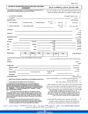 I / We request you to issue under my / our risk and liability an irrevocable letter of guarantee with the following details ( Please tick your choice )