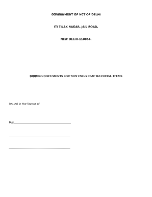 BIDDING DOCUMENTS FOR NON ENGG RAW MATERIAL ITEMS