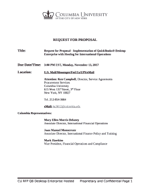 Title:Request for Proposal - Implementation of QuickBooks Desktop Enterprise with Hosting for International Operations