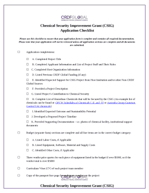 Chemical Security Improvement Grant (CSIG)