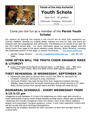 Come join the fun as a member of the Parish Youth Schola