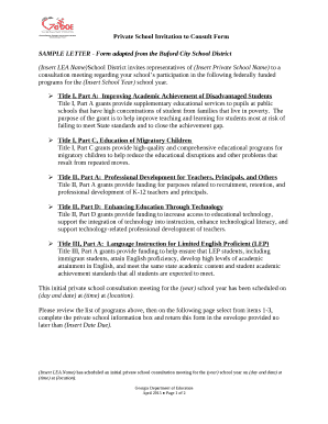 SAMPLE LETTER - Form adapted from the Buford City School District