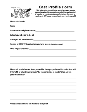 Cast Profile Form