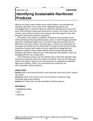 Identifying sustainable rainforest products answers