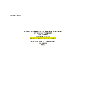 MOLYBDENUM #1 TIMBER SALE