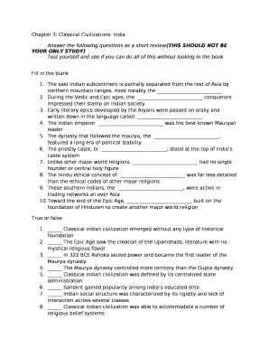 Chapter 3: Classical Civilizations: India