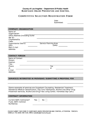 Competitive Selection Registration Form