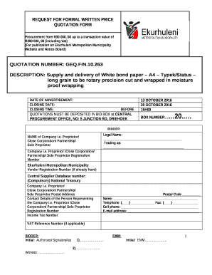 DESCRIPTION: Supply and delivery of White bond paper A4 Typek/Status long grain to be rotary precision cut and wrapped in moisture proof wrapping
