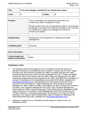Form and manage a contract for an infrastructure asset