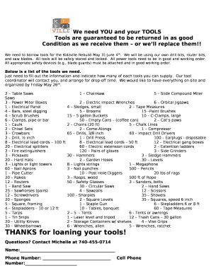 Tools are guaranteed to be returned in as good
