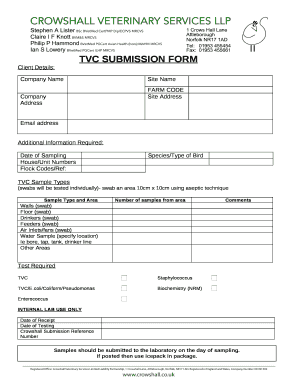 TVC SUBMISSION FORM