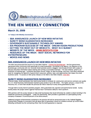 - SBA ANNOUNCES LAUNCH OF NEW WEB INITIATIVE