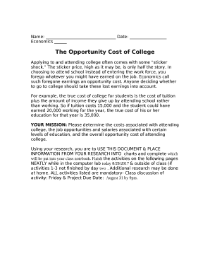 The Opportunity Cost of College