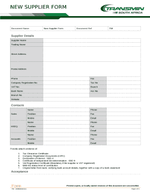 Supplier Details
