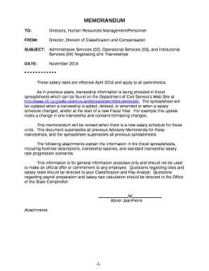 SUBJECT:Administrative Services (02), Operational Services (03), and Institutional Services (04) Negotiating Unit Traineeships
