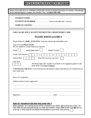 IFCELS CAS PAYMENT FORM