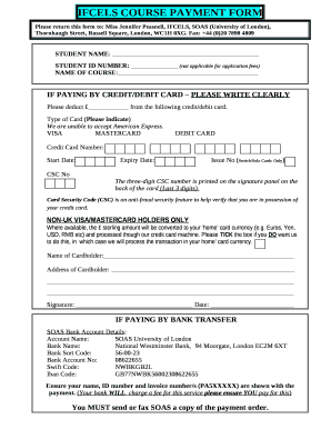 IFCELS COURSE PAYMENT FORM
