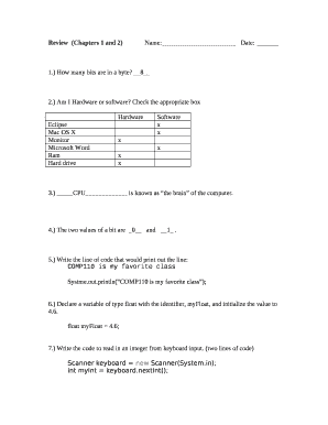 Review(Chapters 1 and 2)Name:Date: