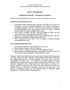 Hydrofluoric Acid (HF) Emergency Procedures