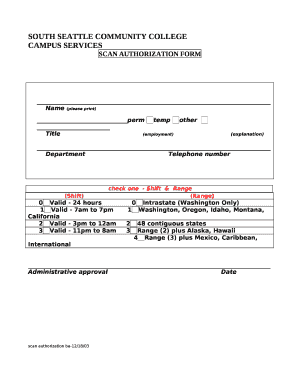 SCAN AUTHORIZATION FORM