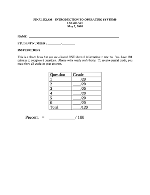 FINAL EXAM INTRODUCTION TO OPERATING SYSTEMS