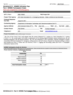Part I: M/WBE Participation Goals Doc Template | pdfFiller
