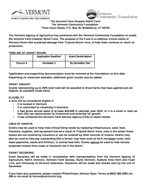 The Vermont Farm Disaster Relief Fund