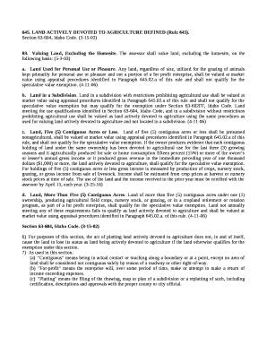 The assessor shall value land, excluding the homesite, on the following basis: (5-3-03)