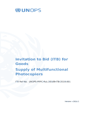 Subject: Invitation to Bid for the Supply of Multifunctional Photocopiers in Kosovo1 ITB Ref No