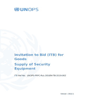 Subject: Invitation to Bid for the Supply of Security Equipment in Kosovo1 ITB Ref No