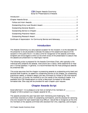 CSI Chapter Awards Ceremony: