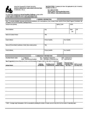 SCHOOL BREAKFAST CHALLENGE APPLICATION