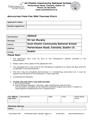 Application Form For SNU Teaching Posts