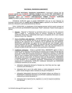 WHEREAS, SUPPLIER agrees to provide MISSISSIPPI with one or more Materials (as hereinafter defined) solely for research use in biological assays as specified in the attached Exhibit A herein the ("Research), and incorporated herein by
