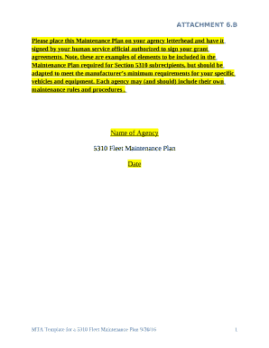 Please place this Maintenance Plan on your agency letterhead and have it signed by your human service official authorized to sign your grant agreements