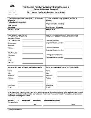 The Klarman Family Foundation Grants Program in Eating Disorders Research