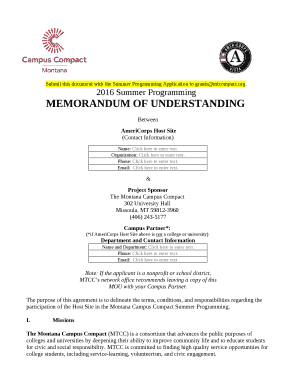 Submit this document with the Summer Programming Application to grantsmtcompact