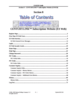 CENTURYLINK Subscription Website (ES Web)