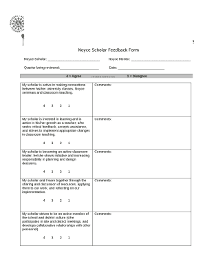 Noyce Scholar Feedback Form