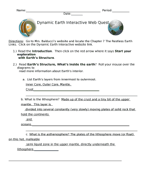 Dynamic Earth Interactive Web Quest