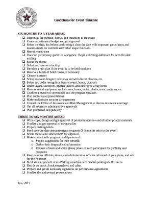 Guidelines for Event Timeline