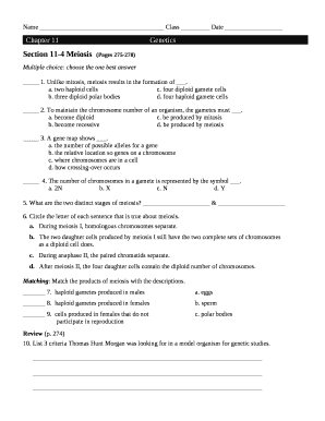 Section 11 4 Meiosis Answer Key Doc Template Pdffiller