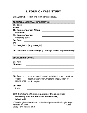 FORM C - CASE STUDY