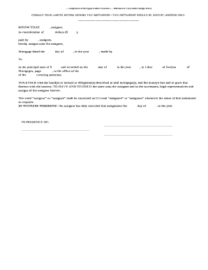 Mortgage dated theday of, in the year, made by