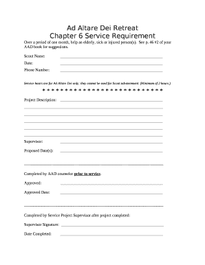 Chapter 6 Service Requirement