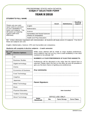 Please use your past report cards to comment on your capabilities in these core subjects